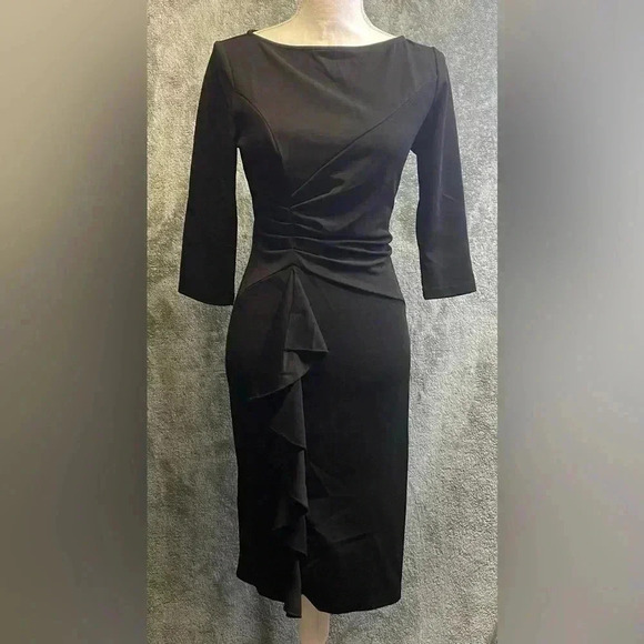 AISIZE Women's Retro Ruched Elegant Business Pencil‎ Sheath Dress size Small - Picture 1 of 11